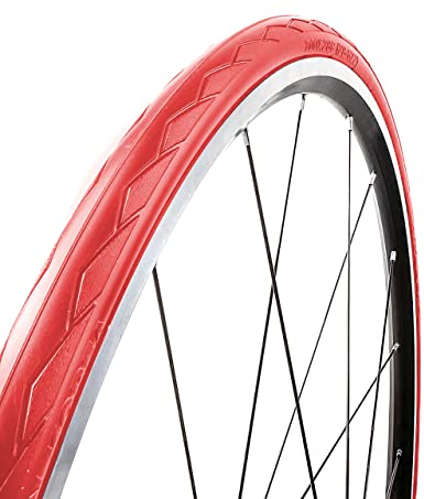 Tannus 100% Pannenschutz-Reifen 700x28c (28-622) Airless Tire Semi Slick | Solider Rennradreifen Road, Farbe Volcano (Rot), Härte Regular