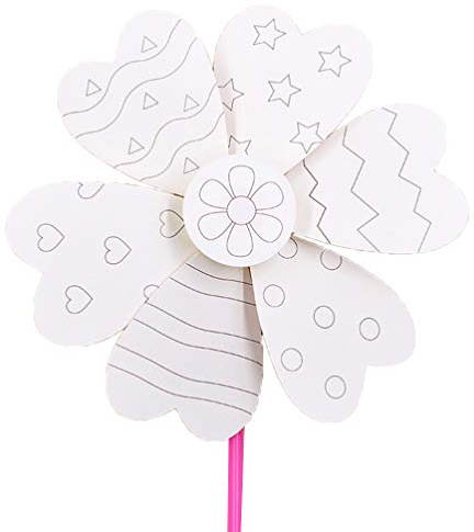 10 Pcs Papier Moulins Bricolage Blanc Graffiti Peinture Papier Moulin à Vent Drôle Papier Moulin à Vent Kit pour Enfants Bambins Élèves de L'école Maternelle
