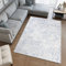 TAPISO Sky Teppich Kurzflor Modern Creme Grau Blau Karo Geometrisch Gitter Design Meliert Wohnzimmer Schlafzimmer 3D Optik ÖKOTEX 300 x 400 cm