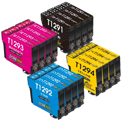 DOREINK T1295 Multipack Kompatibel für Epson WF 3520 Druckerpatronen WF 3540 patrone für Epson T1291 T1292 T1293 T1294 WF-7525 WF-7515 Stylus SX235W SX425W SX445W SX535WD Stylus Office SX435W BX635FWD