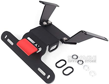 Motorcycle Tail Tidy Licence Plate Holder For Honda CB650R CBR650R 2019 2020 Motorbike Registration Rear Fender Eliminator Bracket Mount with LED Number Plate Light (Red)