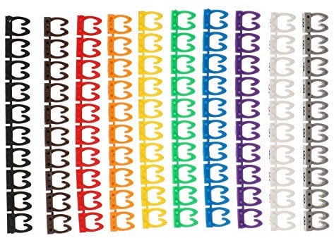 VILLCASE 100PCS 0-9 Wire Cord Cable Marker Set, 6MM Multicolor Cable Labels Cord Identification Tags Cable Markers Wire Digital Numbering Marker Tube for Electrical Cord Management