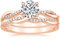 Zakk Engagement Rings for Women 1.5CT Round Cubic Zirconia Twisted Promise Wedding Band Bridal Ring Sets for Her (Rose Gold, Size H)