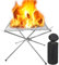 LOLYSIC Brasero portable pour camping, petit foyer pliable avec sacs de transport, foyer de camping en maille d'acier inoxydable pour barbecue, feu de joie, barbecue, terrasse, jardin, jardin