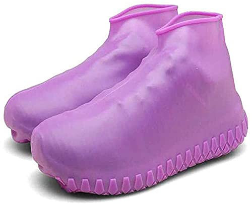 JORSION Copriscarpe per stivali da pioggia, riutilizzabili, impermeabili, in silicone, riutilizzabili, facili da indossare per donne, uomini, bambini (M, viola)