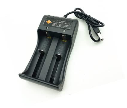 Cargador de batería 18650 SJZBIN 2 bahías rápido 18650 cargador de batería con conectores USB para 18650 18490 18350 17670 17500 16340 14500 21700 batería de litio 3.7V batería recargable de iones de