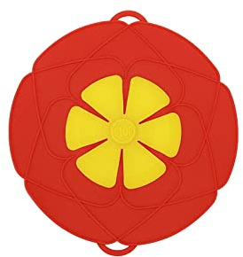 Sscon Spill Stopper Lid Cover 10 inch Anti Spill Stopper Lid Cover for Pans Pots Boil, Red