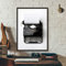 OTURRI Vintage Schreibmaschine Leinwand Poster Kunstdrucke Schwarz Weiß Fotografie Retro Wand Bilder Bild Dekorative Leinwand Bild Bürodekor 50x70cm Ungerahmt