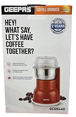 Coffee Grinder | 180W Electric Coffee Grinder | Stainless Steel Blades for Coffee Beans, Spices & Dried Nuts Grinding | 300ML Capacity Mill with Transparent Lid | 2 Year Warranty