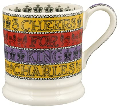 Emma Bridgewater 3 Cheers For King Charles III Tasse Crème 1/2 pinte