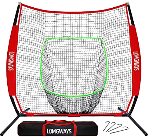 Baseball-Übungsnetz mit Stahlrahmen zum Schlagen, Schlagen und Pitching, tragbares Softballnetz zum Schlagen mit Tragetasche