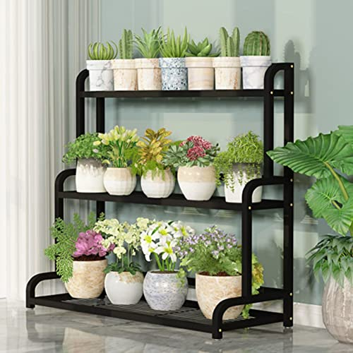 3 Tier Schritt-Stil Metall Pflanzenständer, Mehrere Pflanzer Halter Blumenbank Display Lagerregal, Innen Außen Pflanzenregal Blumenregal (Size : 80x40x102cm)