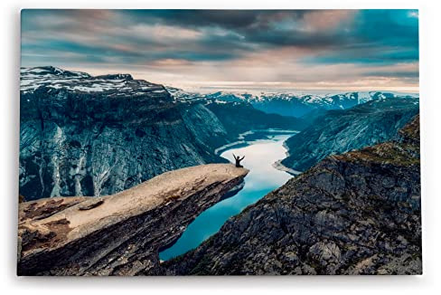 Paul Sinus Wandbild 120x80cm Trolltunga Berggipfel Gebirge Norwegen Felsen Natur