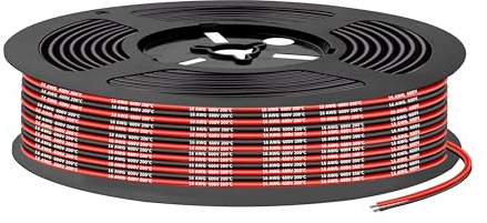 Cavo in silicone-1,3mm²16AWG-Cavo elettrico super flessibile da 10m (5m nero e 5m rosso),ideale per modelli radiocomandati,elettrodomestici e molto altro ancora.