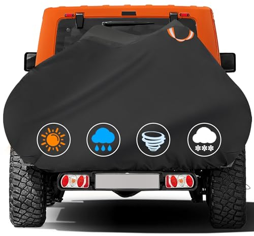 Zettum Fahrradabdeckung für Transport von 1 Fahrrädern - Fahrradhülle für Heckträger Wasserdichtes & Heavy Duty, PU Beschichtung Fahrradgarage für die Außenlagerung auf der Autokupplung Reiselagerung