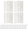 sourcing map 4uds Acrílico Bisagras 1.8 x 1.5 Mini Herraje Plegable Bisagra con Montaje Tornillos Tuercas Acrílico Piano Bisagra para Estuche Caja Artesanías, Blanco