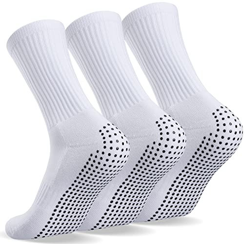 Alaplus Fußballsocken Kinder mit Grip für Laufen und Basketball Gepolstert Wandersocken Sportsocken Antirutsch Socken Fußball Socken Kinder Trainingssocken Elastische Stutzenstrumpf (6-12 Jahren)