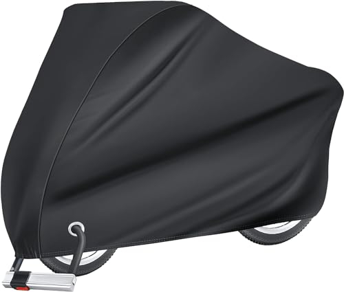 Bicycle Cover Waterproof, Rain Cover Bicycle 600D Oxford Fabric, Bicycle Garage Bicycle Tarpaulin Waterproof, Bicycle Protective Cover with Bag Can Be Used Indoor and Outdoor (200 x 70 x 110 cm)