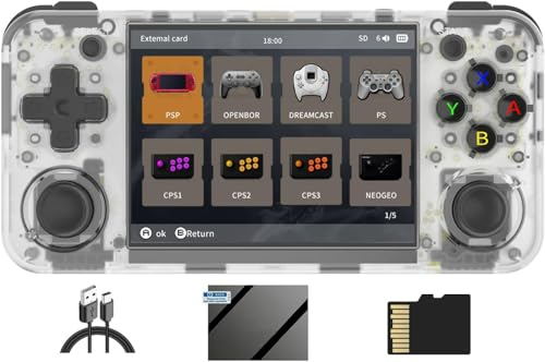 Console di gioco portatile RG35XX H, schermo IPS da 3,5'', per videogiochi retrò, scheda TF da 64 GB integrata, 5.528 giochi, supporta 5G, WiFi, Bluetooth, uscita TV HDMI