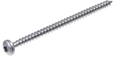 SECCARO Lot de 100 vis à bois à tête bombée 5 x 80 mm en acier inoxydable V2A VA A2 avec filetage complet, TX/six pans creux