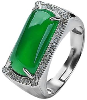 Gu Feng Hetian Jade Ring Vollzirkon Ring Jaspis Party Schmuck