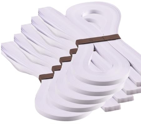 ODETOJOY Quilling-Papierstreifen, weiß, 5 mm, 5 mm, weiß, Länge 53,8 cm, einfarbig, reinweiß, Papierstreifen, 120 Stück/Set (2)