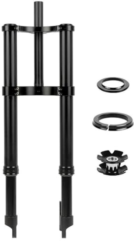 Forcella Ammortizzata Fat Bike 20 Pollici 4.0 Pneumatico E-Bike Forcella rovesciata da Viaggio Forcella a Molla a Doppia Spalla da 120 mm Forcella Anteriore a Tubo Dritto da 28,6 mm per BMX QR 9x135