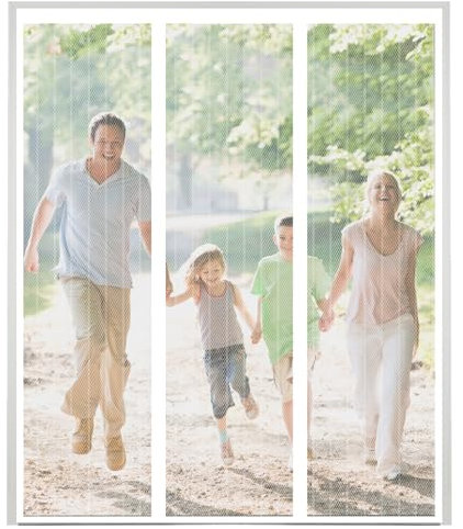 AXFZZRS Moustiquaire Magnétique pour Portes, Deux côtés ouverts Rideau Porte Anti Insectes Mouche Moustique, Blanc Moustiquaire Baie Vitree Coulissante, sans Percer Facile à Installer - 150x210cm