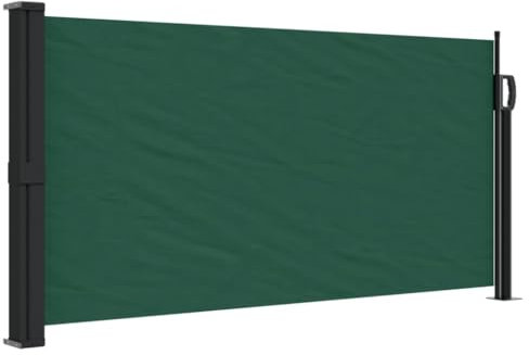 vidaXL Seitenmarkise, Sichtschutz Ausziehbar, Windschutz Sonnenschutz für Garten Balkon Terrasse, Seitenrollo Seitenwandmarkise, Dunkelgrün 100x500cm