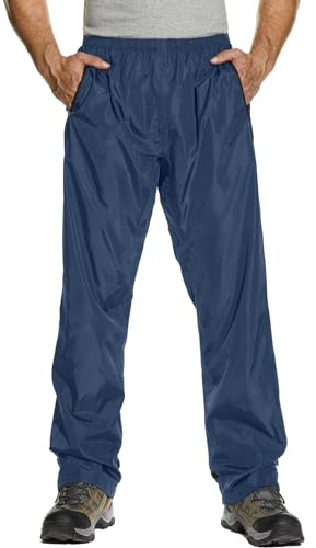 Asfixiado Regenhose Herren Fahrrad Leichte wasserdichte Winddichte Outdoorhose zum Wandern Camping Trekkinghose Motorrad Regenhose(Blue S)