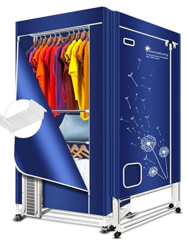 KASYDoFF Heated Clothes Airer, 1600W-1.7 Meter Electric Clothes Dryer (Anion) with 360 Mins Timer, 3-Tier Foldable Electric Airer Clothes Dryer Rack with 12 Hangers for Indoor, Apartment,RV