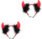 Supvox 2st Hund Halloween-Stirnband Haustier-Geburtstags-Kopfschmuck Weihnachten Hundestirnband Ausgestopfter Welpe Haustier-Teufel-kostüm Hund Partybevorzugung Hundemützen Rot Stoff