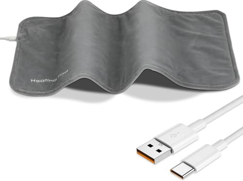 YIWEOG Heating Pad 12x24 inches Electric Heating Pad for Back/Shoulder/Neck/Knee/Leg Pain Cramps and Arthritis Constant Temperature Type-C Operated Far-Infrared Thermal Therapy Heated Pad