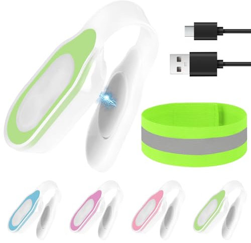 Ainiv LED Clip Lampe, Clip Mini Torch Blinklicht Clip Clip-On Magnet-LED-Licht, USB Aufladbar Magnetisch 3 Modi Clip Chest Lamp für Laufen Gehen Radfahren Joggen Nacht Schichtkrankenschwester (Grün)
