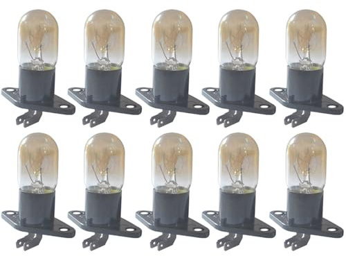 YUPEIUKLI Paquete de 10 Bombillas eficientes para Horno microondas 2A 250V 25W Solución de iluminación para microondas Fácil instalación para Horno