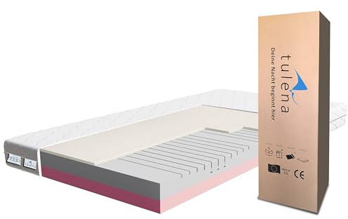 TULENA NOX Matratze 90x190 Komfortschaum hart H4 + H5 Comfort 16 cm Probeschlafen inkl. Wendematratze Antibakterieller Bezug mit Reißverschluss