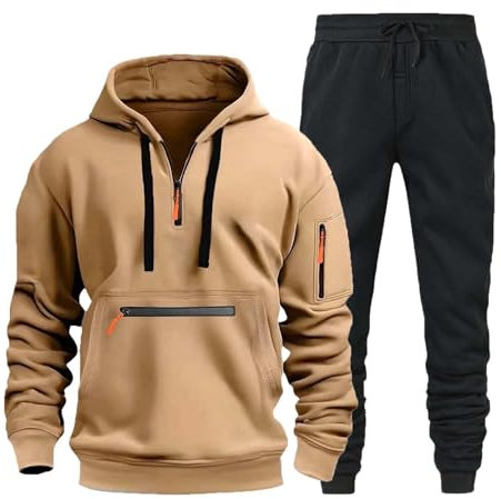 Generisch Herren Jogginganzug Basic Sportanzug Trainingsanzug Sweatshirt Hose Jogging Anzug Sport Hose Herren Tracksuits Sport Gym Männer