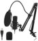 CWCQGH Studio Recording Mic, USB Streaming Podcast PC Mic, Professional Condenser Mic Kit with Boom Arm Shock Mount Pop for r Karaoke Gaming