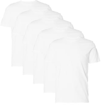 SELECTED FEMME Herren Slhcormac Ss O-Neck Tee 5 Pack Noos, Bright White, S EU