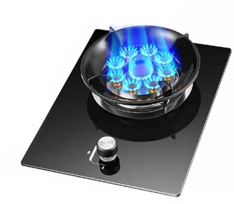 Cuisinière À Gaz Unique, Feu À Neuf Cavités De 5,2 KW, Support À Casseroles En Fonte De Verre Trempé Noir, Cuisinière À Conversion De Gaz Liquéfié/gaz Naturel, Installation De Bureau/intégrée(NG)