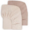 Susurration 100% Baumwolle Musselin-Spannbettlaken 2er Set Kinder Spannbettlaken,Baby-Bettlaken Reisebett Spannlaken Beistellbett Leintücher 60x120cm (Sand Korn)