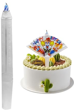 Neuartige Fan-Geburtstagskerze, Überraschungs Geburtstagskerzen, Automatisch Aufklappbare Fächer Geburtstags Wunschkerzen für Kuchen, Kreative Kerzen Geburtstag mit Fächer für Party Deko