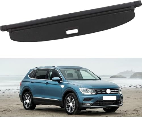 DdaiXQ Auto Einziehbare Hintere Kofferraum Hutablage Für VW Tiguan Allspace 2017+, Kofferraum Ablagen Schutz Abdeckung Cargo Cover Gepäckrollo