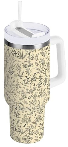 FRODOTGV Vaso aislado al vacío con tapa y popote, 1,134.0 g, botella de agua para gimnasio, boca ancha, taza de viaje para el hogar, la oficina o el coche