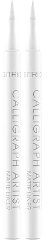 Catrice Calligraph Artist Matte Liner, Eyeliner, Nr. 070, Weiss, sofortiges Ergebnis, farbintensiv, matt, vegan, ohne Mikroplastikpartikel, Nanopartikel frei, ohne Parfüm, 2er Pack (1.1ml)