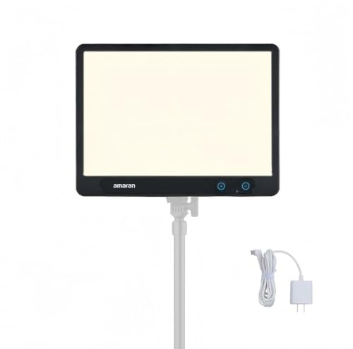 Amaran Verge Bicolor Schreibtisch-Keylight – 96 CRI, 2700K–6500K Soft Edge-LED-Panel Light, Frontregler & USB-C Stromversorgung, Geeignet für YouTube TikTok Live-Beleuchtung (Charcoal)