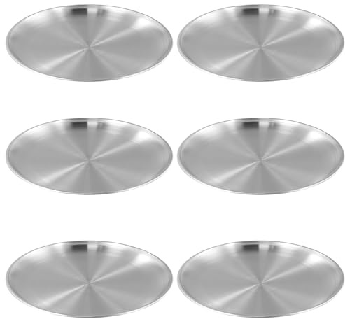 6 Pcs edelstahl Teller 26cm, Campinggeschirr BPA frei Verdickt Unbreakable