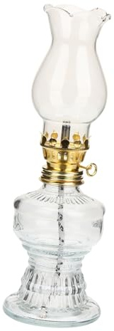 Abaodam Lámpara de Aceite Rústica para Uso Interior Quinqué de Cristal, Iluminación Nocturna y Decoración para Sala de Estar y Dormitorio