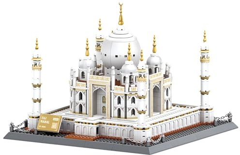 Taj Mahal Agra Bausteine Bausatz, 1505Teile Berühmtes Wahrzeichen Architektur Modell, Sammlung Architektur Klemmbausteine, Konstruktions Spielzeug, Geschenkidee für Jugendliche Erwachsene(5211)