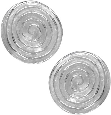 Vinani Damen Ohrstecker 925 Silber - Kreis Spirale mattiert glänzend - Ohrring Set für Frauen aus 925 Sterling Silber OSA